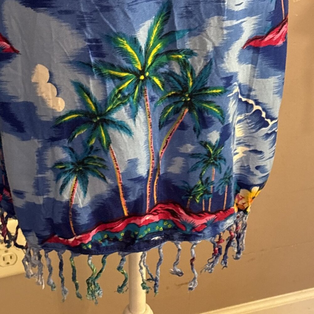 Ladies Hawaiian Mini Fancy Dress Beach Orchid Palm Tree Summer Aloha Hula Sz M - Picture 2 of 8